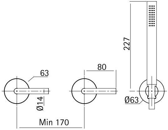 Quadrodesign Смеситель для душа с ручным душем Levo sun-id-1482848 - Вид №2