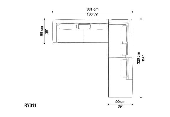 Угловой диван из ткани B&B Italia ARCH-00050600 - Вид №36