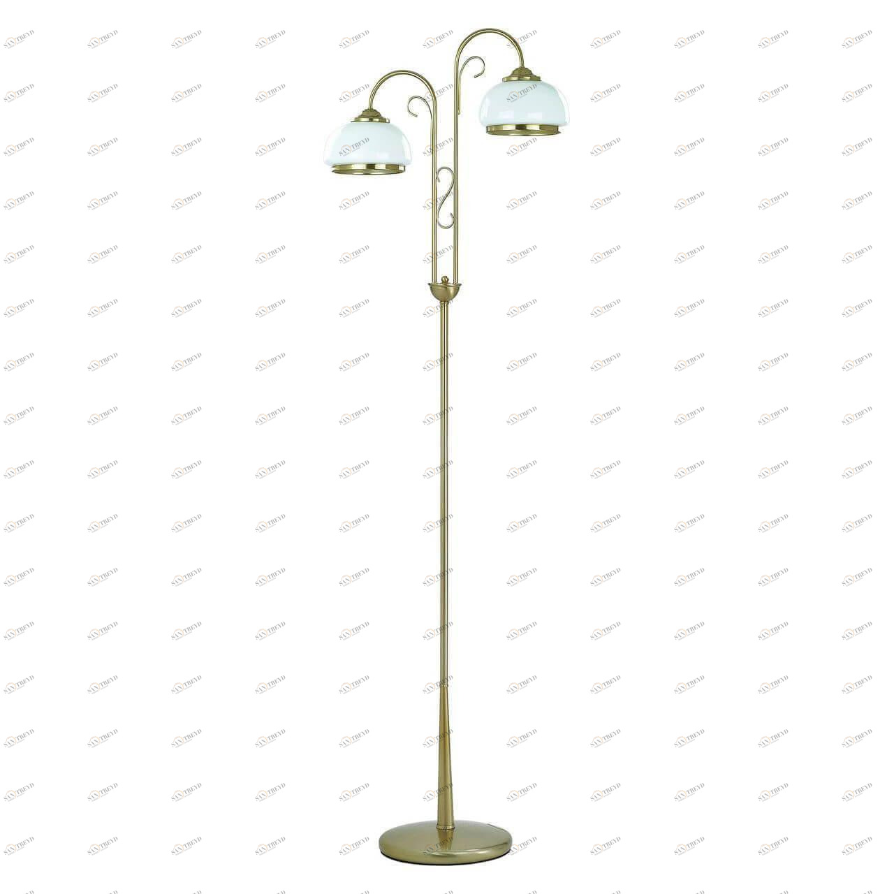 Торшер со стеклянным плафоном на 2 лампы белый Paris 4513 ALFA PARIS 00-3908566 Белый