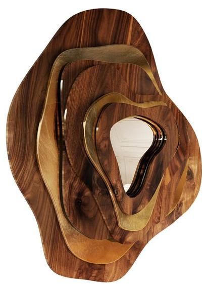 Malabar Настенное деревянное зеркало в раме Torsion sun-id-1426623 - Вид №1