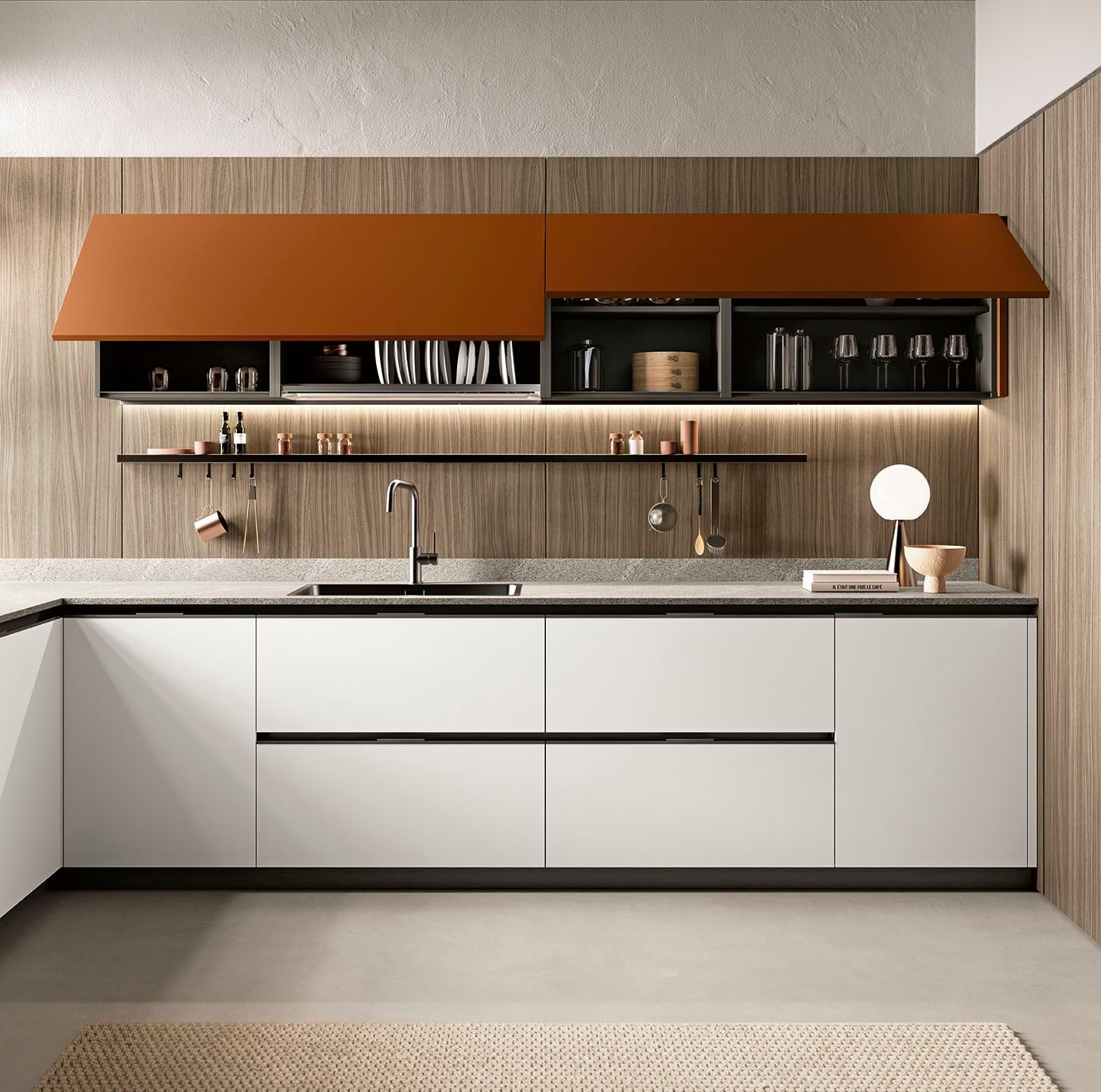 Встроенная кухня с полуостровом Febal Casa Origina ARCH-00062587 - Вид №11