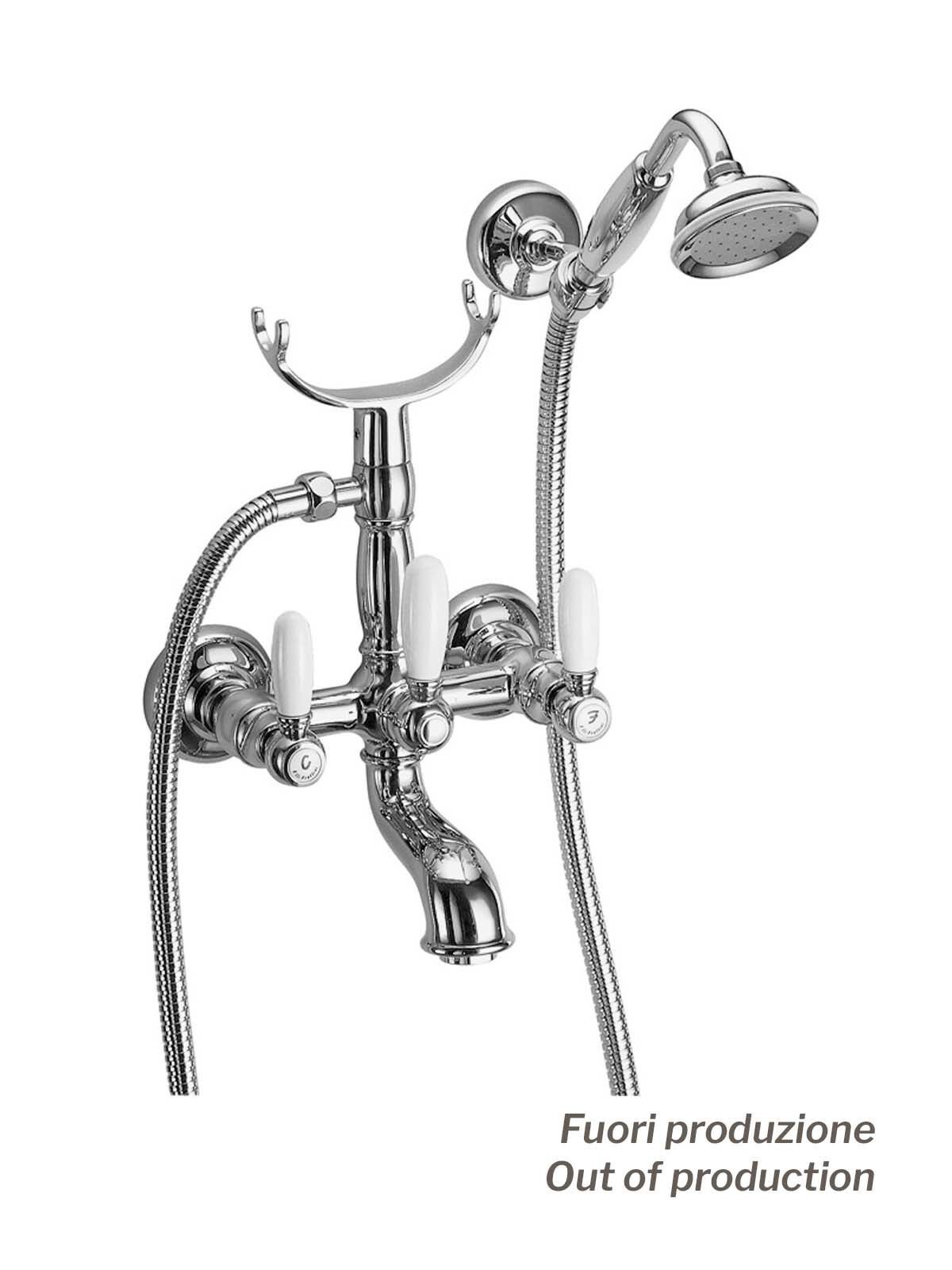Настенный наружный смеситель для ванны с ручным душем Rubinetterie Frattini Lybra M Style ARCH-00098890 - Вид №3