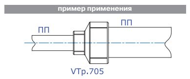 VTp.705.0.075040 Фитинг полипропиленовый – муфта переходная Valtec 75 x 40 мм  - Вид №9