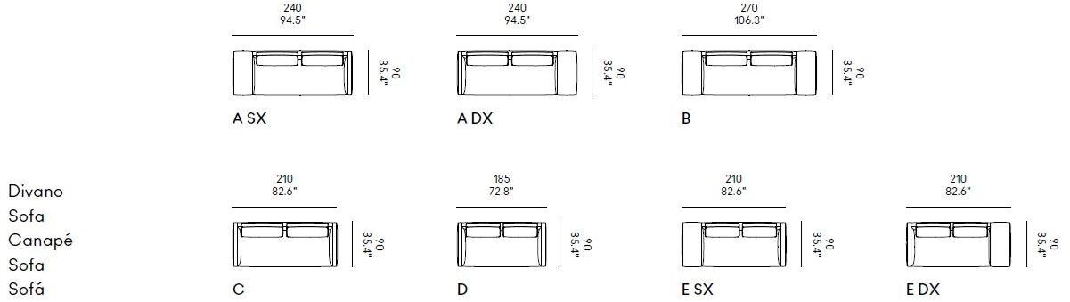 Casamania & Horm 2-х местный диван со съемным чехлом из ткани или кожи Dizzy sun-id-1494926 - Вид №9