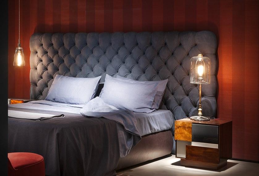 BAXTER Двуспальная кровать из кожи с тафтинговым изголовьем sun-id-1431504 - Вид №1