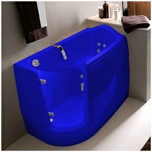 Ванна с гидромассажем GRUPPO TREESSE GEN-X V3317-DX синяя угловая сидячая с дверью правосторонняя