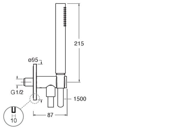 Настенный ручной душ с системой защиты от накипи CRISTINA Rubinetterie дополнения для душа / ванны / умывальника-Shower &amp ARCH-00025870 - Вид №1