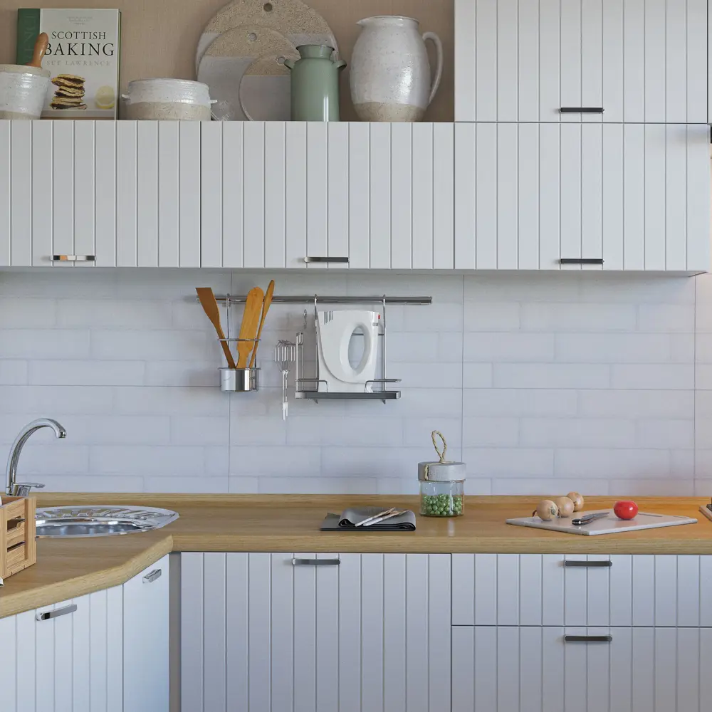 Плитка настенная Belani Брик 30х60 см 1.62 м² матовая цвет белый STLM-2014096