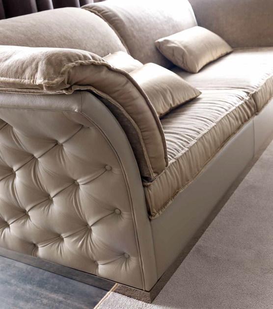 CorteZari Тафтинговый 3-местный диван из ткани Zoe gold 691 - Вид №2