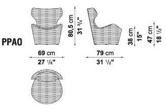B&B Italia Outdoor Садовое кресло из полиэтилена Papilio outdoor sun-id-1382936 - Вид №3
