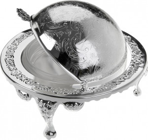 10611711 Queen Anne Икорница с крышкой Queen Anne 14х11,5см, на ножках, сталь, посеребрение Сталь нержавеющая с посеребрением, стекло