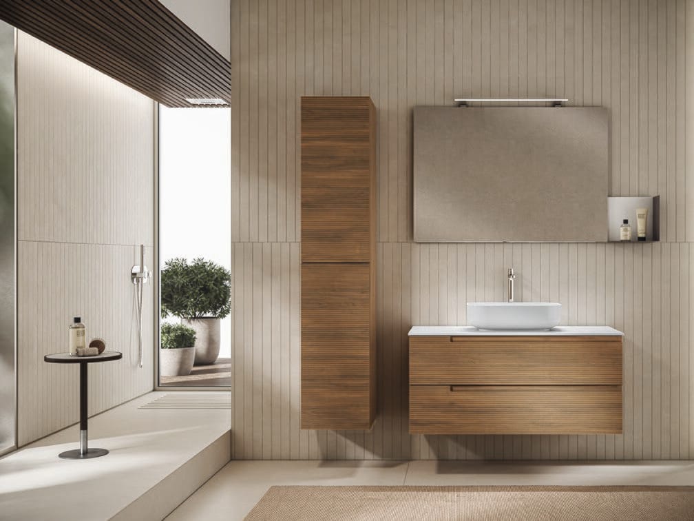 Подвесной умывальник с ящиками, навесным шкафом и зеркалом BMT Everyday ARCH-00038977