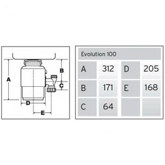 In Sink Erator Evolution 100 измельчитель бытовых отходов Измельчитель Zorg  - Вид №3