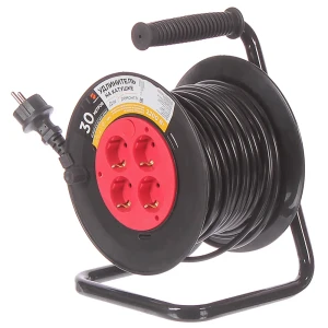 Удлинитель на катушке ЗАЩИТА ПРО с заземлением 30 метров для садовой техники 81951350