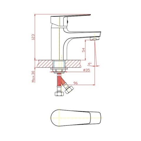 Orange Loop M26-021AB однозахватный смеситель для раковины без донного клапана. Цвет: античная бронза Хром sun-id-1517302 - Вид №1