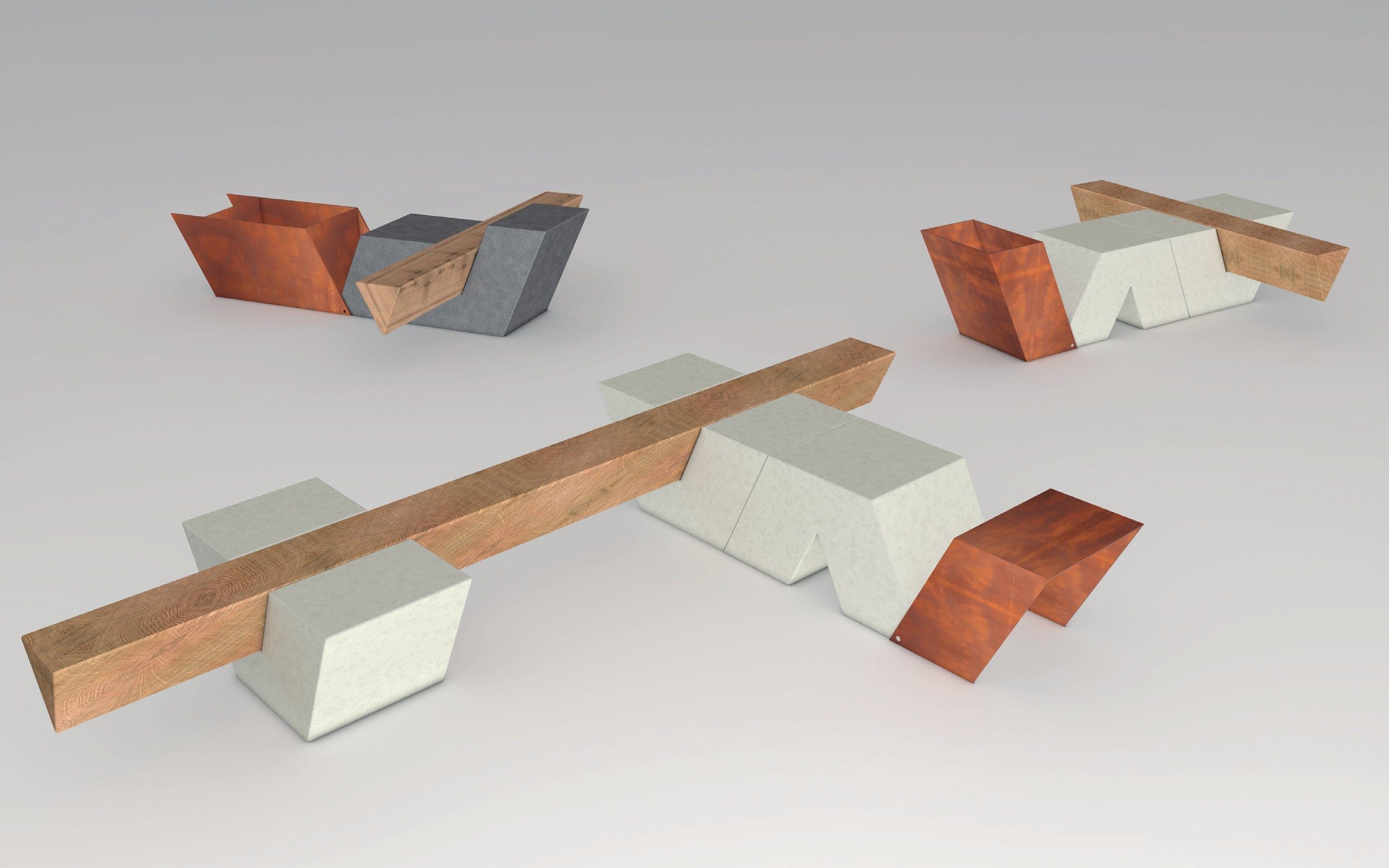 Реконструированное каменное наружное сиденье Viscio Urban Design наоборот ARCH-00061131 - Вид №3