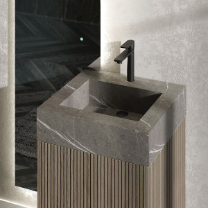 Деревянный одноместный напольный умывальник с дверцами