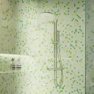 Стеклянная мозаика Kreaforta зеленая 30×30 см для ванной и интерьера 89400884