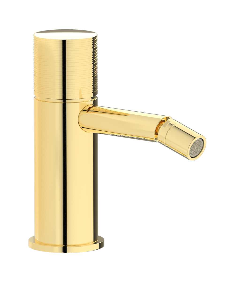 Смеситель для биде на 1 отверстие в комплекте с донным клапаном. WE ARE IB vn314cc Pale Gold Vinile