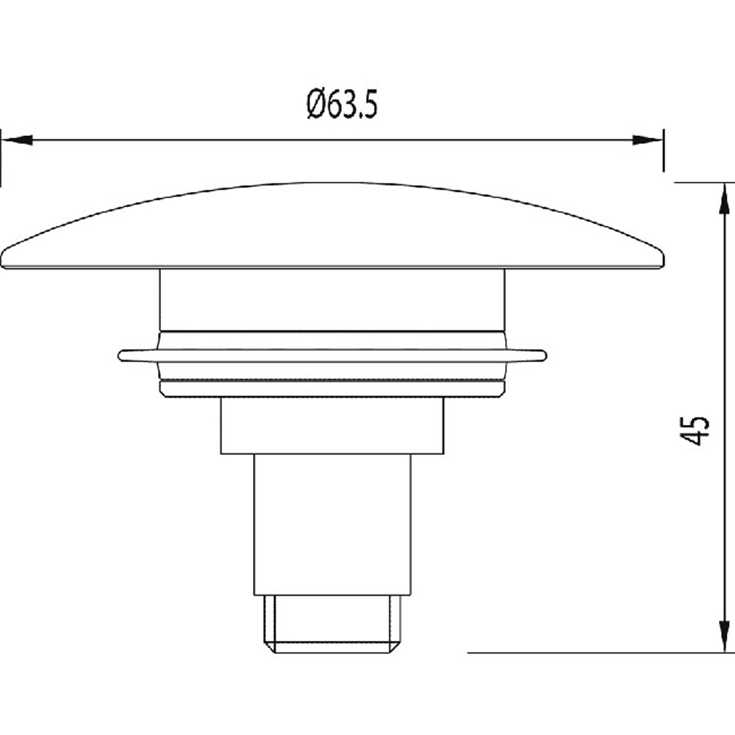 Заглушка для дренажного клапана Click-clack-916184060 TRES Drain - Вид №1