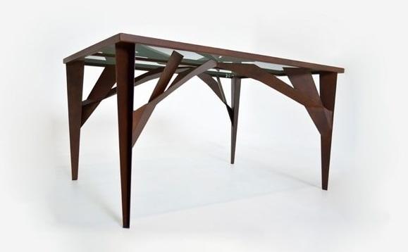 TrackDesign Прямоугольный стол из стали Corten ™ и закаленного стекла  Tt0667002  - Вид №8