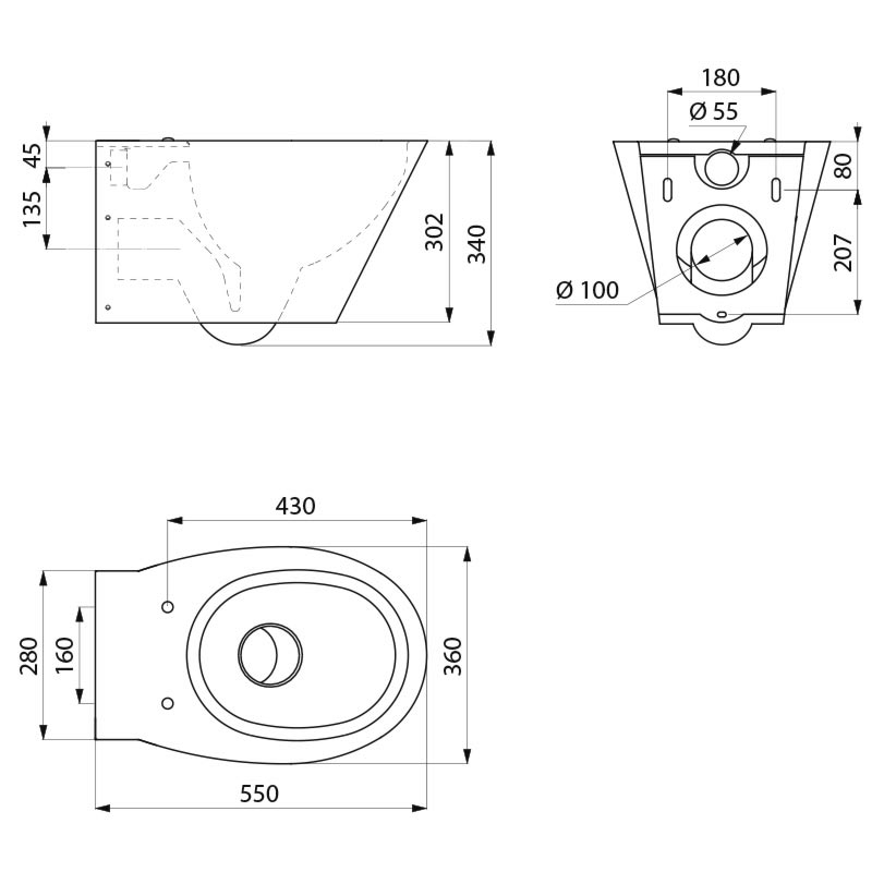 110112 Подвесной унитаз BCN S DELABIE  - Вид №1