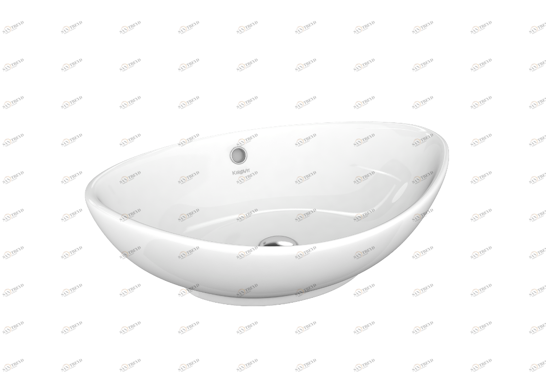 Гамма 560 Накладная раковина на столешницу  прямоугольная KIROVIT Гамма