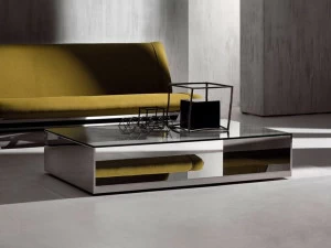 ACERBIS Прямоугольный журнальный столик из нержавеющей стали и хрусталя