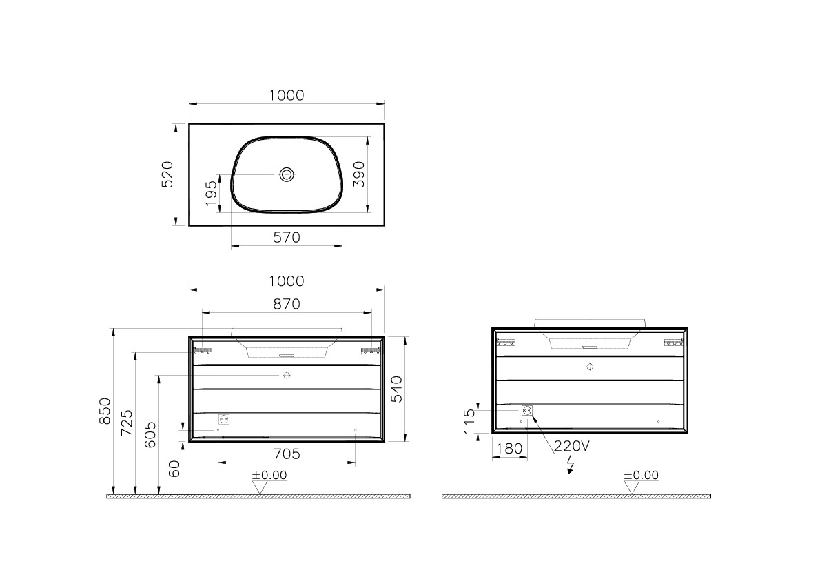61467 Раковина Vitraglobal Frame - Вид №1