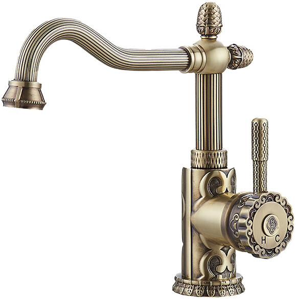 Смеситель ZorG Antic A 125 U-BR для раковины, бронза