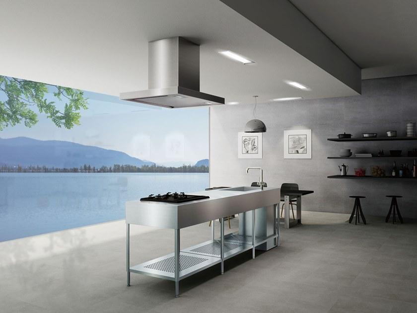 sanwacompany Кухня из нержавеющей стали с островом без ручек sun-id-1404466 - Вид №1