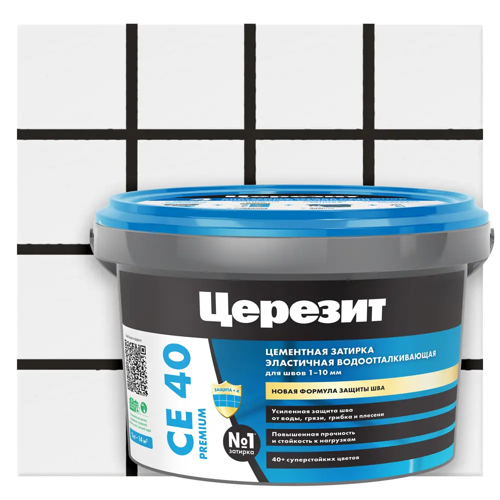 ЦЕРЕЗИТ CE 40 Premium: эластичная затирка для швов до 10 мм, черный 89422163 STLM-1570568