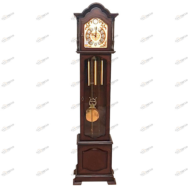 Часы напольные деревянные коричневые темный орех Dark Walnut SARS ДИЗАЙНЕРСКИЕ 00-3967437 Коричневый 