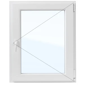 Пластиковое окно ПВХ VEKA одностворчатое 450x450 мм (ВxШ) однокамерный стеклопакет белый (с двух сторон)