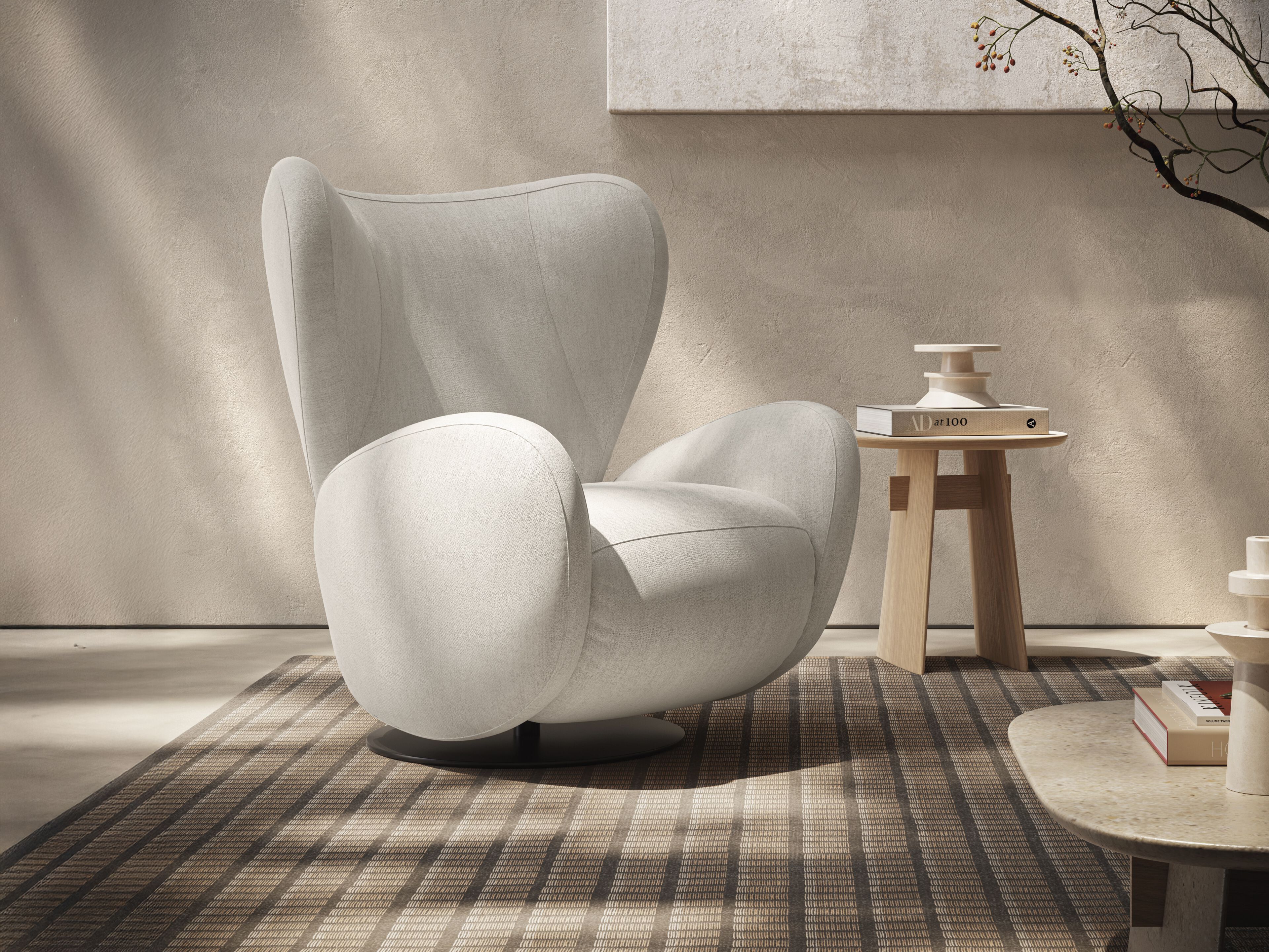 Кожаное кресло с откидывающейся спинкой с подставкой для ног Natuzzi Italia FIORITA ARCH-00023512 - Вид №5