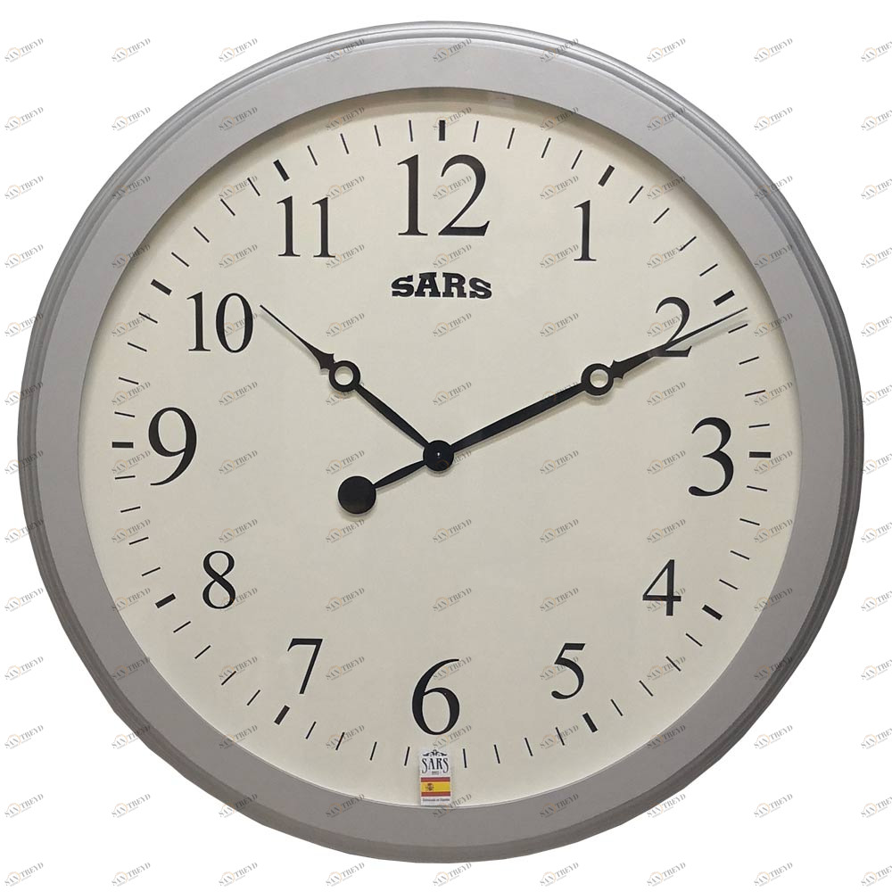 Часы настенные серебряные круглые Sars SARS ДИЗАЙНЕРСКИЕ 00-3967103 Серебро 