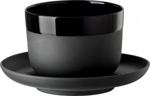 10654567 Rosenthal Чашка для эспрессо с блюдцем Rosenthal Капелло 210мл, фарфор, черная Фарфор