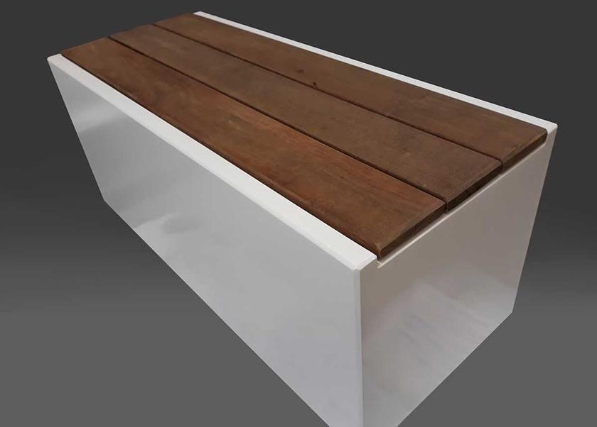 IMAGE'IN Скамья из фибробетона и дерева с контейнером sun-id-1432783 - Вид №6