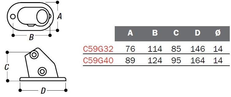 ArtSteel Угловой базовый фланец (от 11 ° до 30 °) Fastclamp C59g32, c59g40 Santreyd  - Вид №1