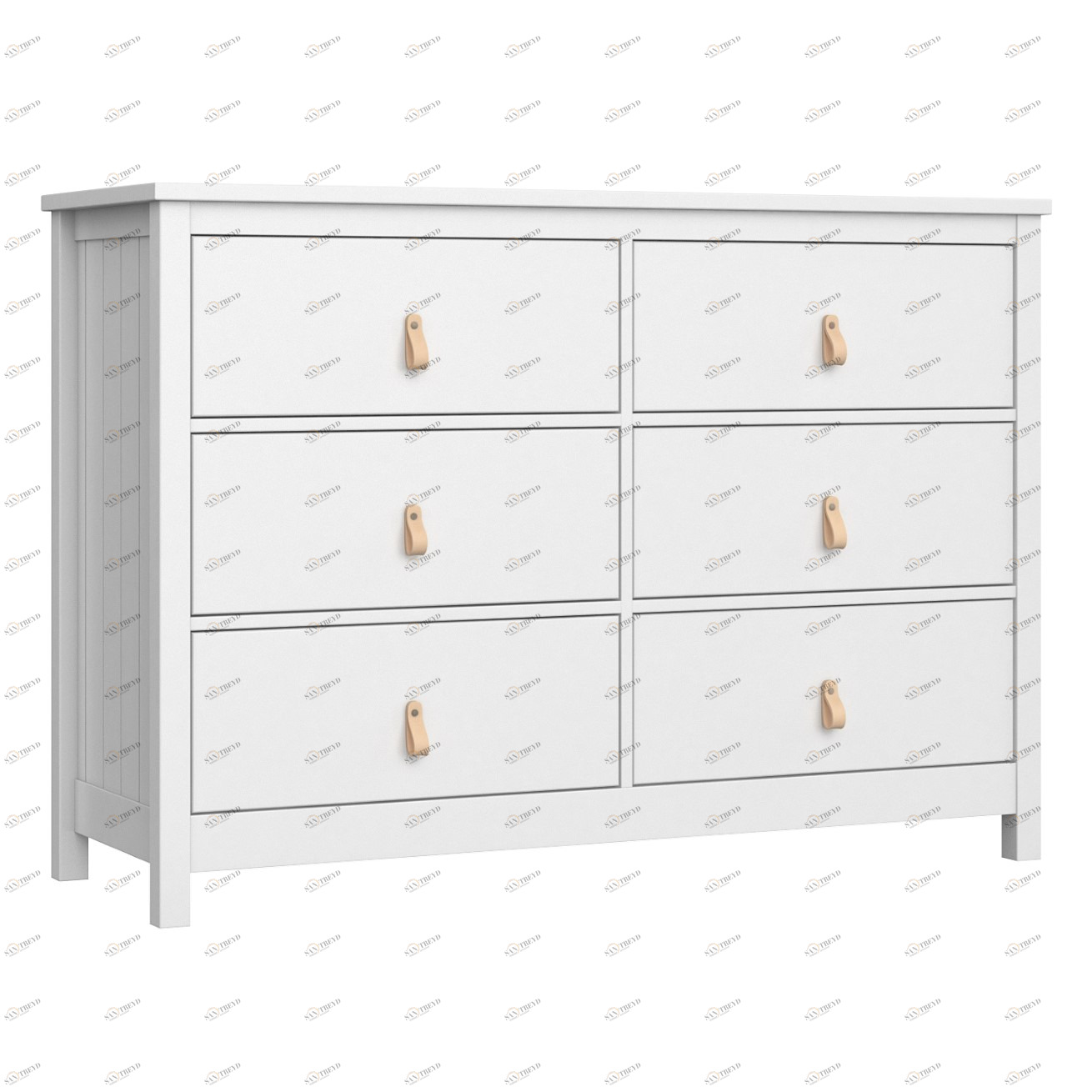 Комод с 6 ящиками белый Wood ELLIPSE ELLIPSE WOOD 00-3951289 Белый Santreyd 