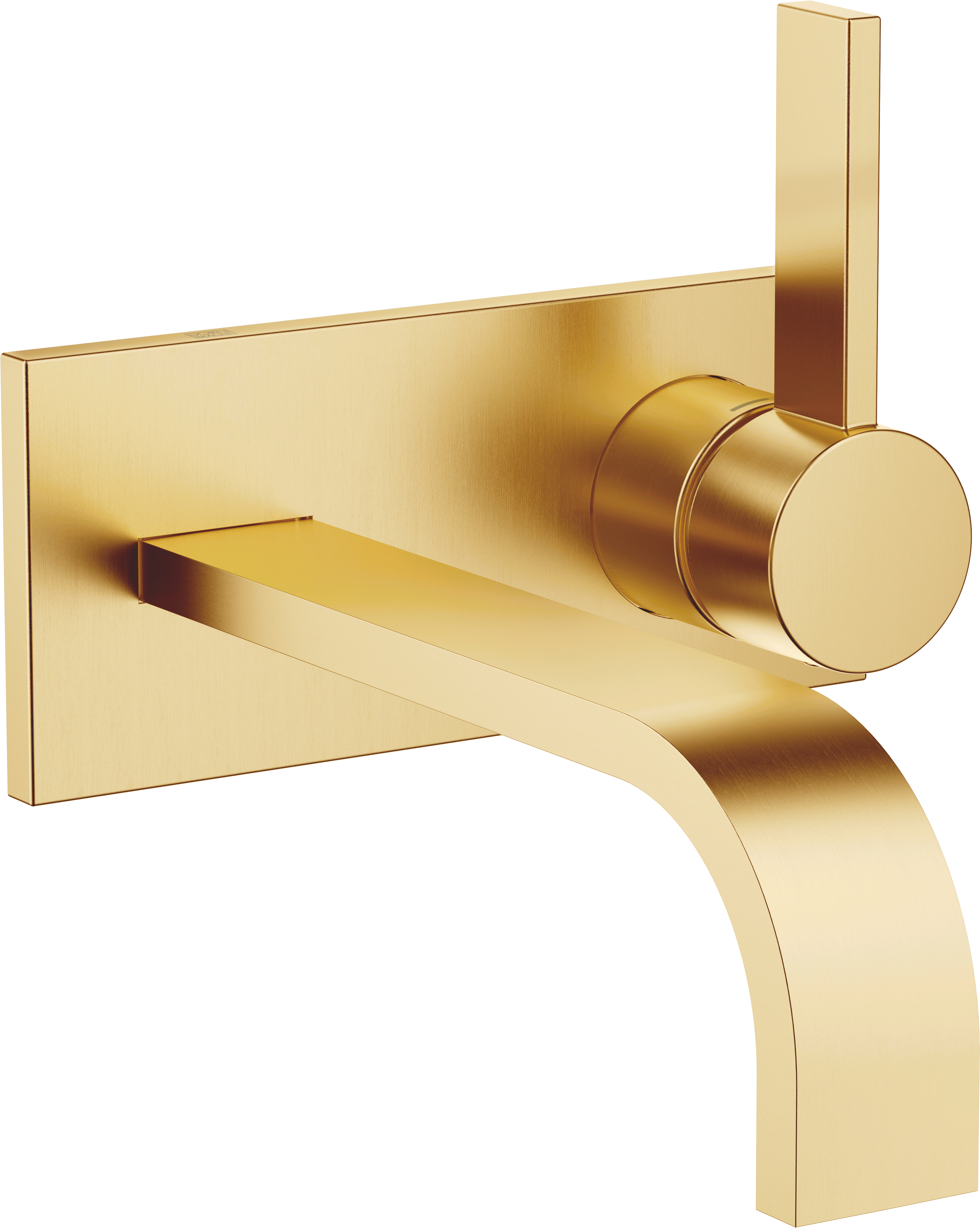 MEM Смеситель для раковины, настенный, однорычажный, с крышкой, без донного клапана - Brushed Durabrass (23-каратное золото) 36864782-28