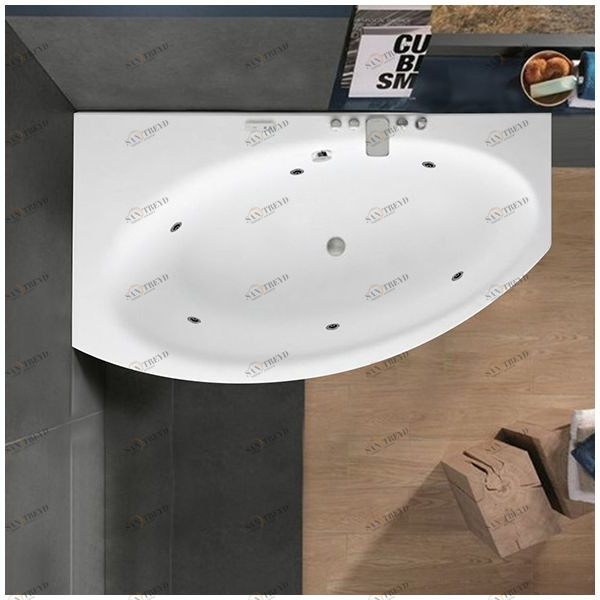 Ванна Gruppo tressee Suri 175 STD-V2757-SX белая с гидромассажем угловая большая левая Gruppo Treesse STDV2757SX