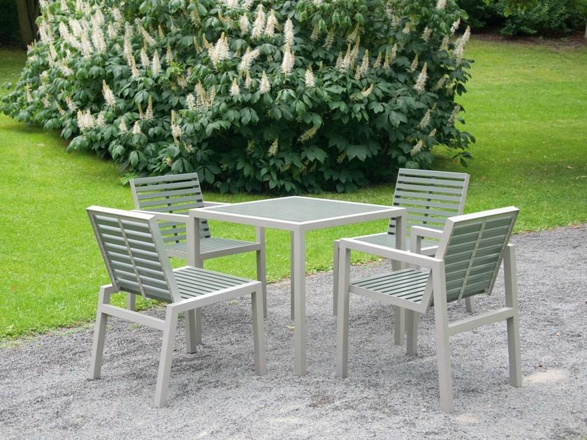 BENKERT BANKE Квадратный садовый стол из нержавеющей стали и пэт Comfony sun-id-1380099 - Вид №1