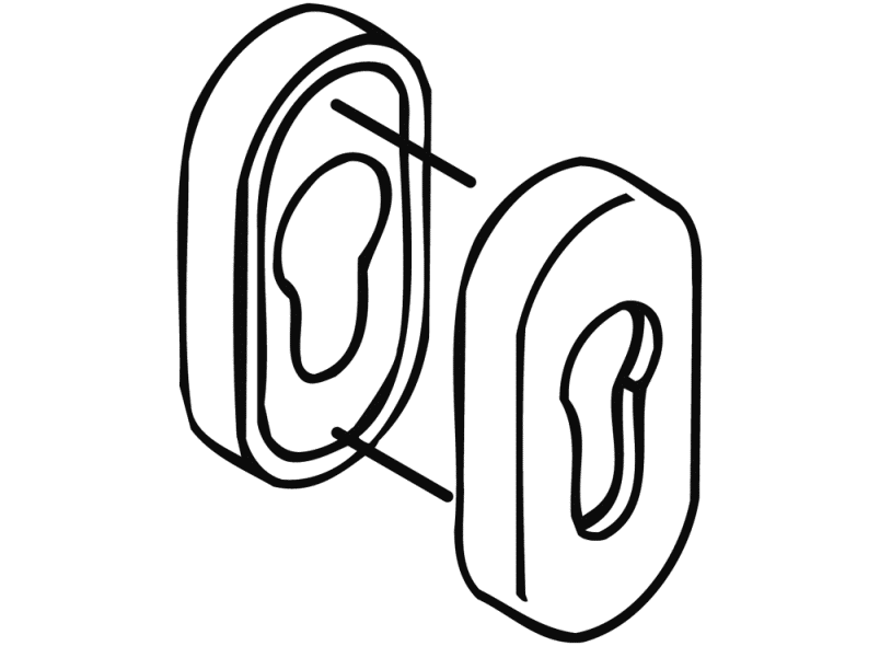 316PBRFS Накладка на ключ для противопожарных дверей HEWI System 111 | Polyamid  - Вид №7