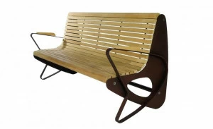 Euroform W Скамья из дерева с подлокотниками со спинкой  1010