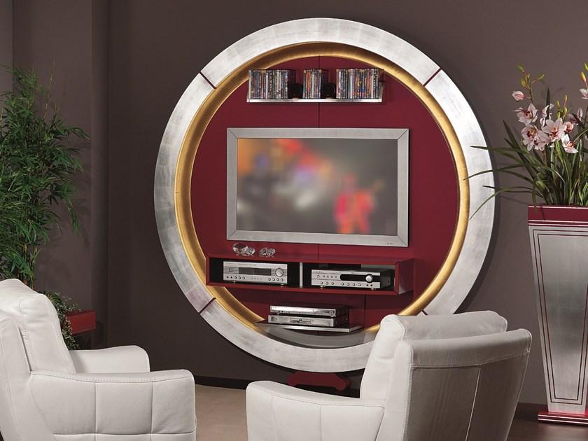 Vismara Design Тумба под ТВ из лакированного дерева с системой прокладки кабелей Classic sun-id-1402909 - Вид №7