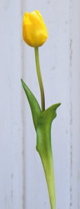 2949 330 a3 Искусственный цветок тюльпана, френч, 47 см, real touch, желтый H-andreas