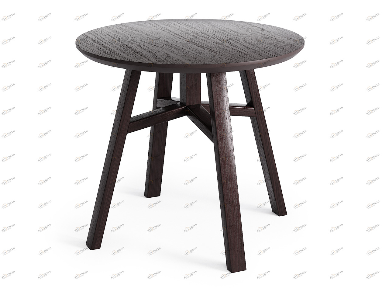 Приставной столик круглый дуб венге, кофейный 55 см Mack THE IDEA  210067 Венге;черный 