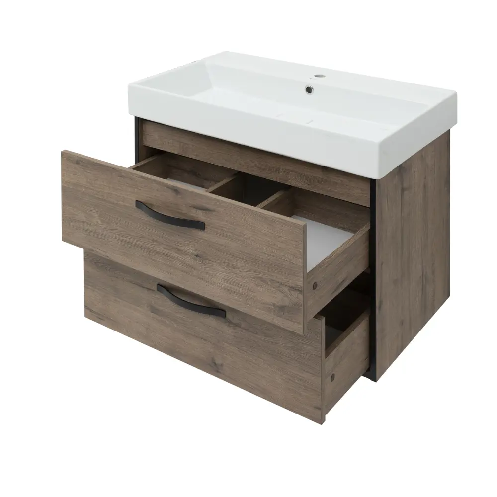 Aquanet Инди — подвесная тумба для раковины 100 см в стиле дуб веллингтон 84855250 STLM-0985899 - Вид №5