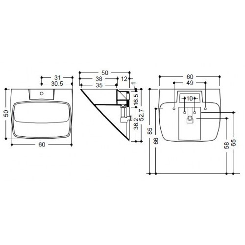 8084 Подвесная раковина настенная овальная   белая Santreyd  - Вид №4